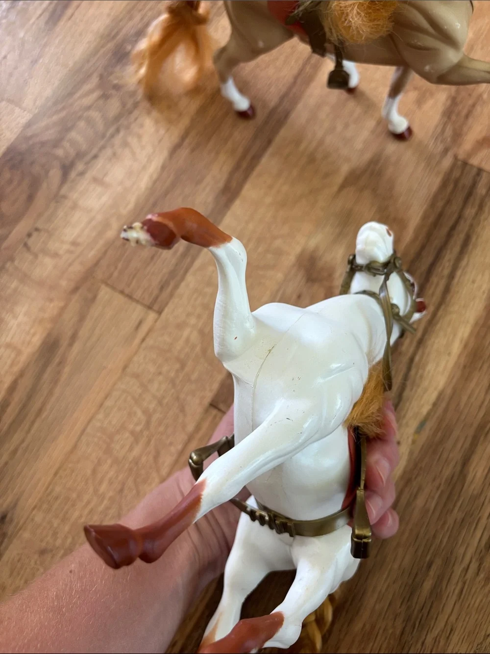 Pair of Vintage Reeves Breyer Horses with Gold Saddles